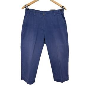 L.L. Bean Women's Navy-Blue Chinos Straight Leg Size 10P Petite Classic Preppy